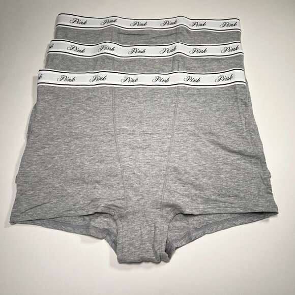 Victoria Secret Pink XL Boyshort Panties Logo High Waist Boy Short Cotton - Picture 1 of 6